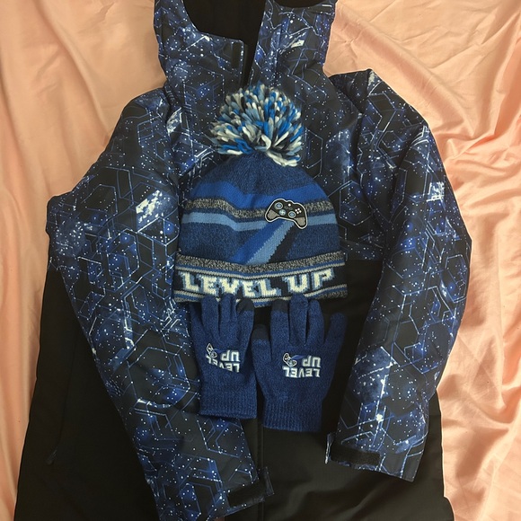 The Children's Place Starry Blue and Black Puffer Set
